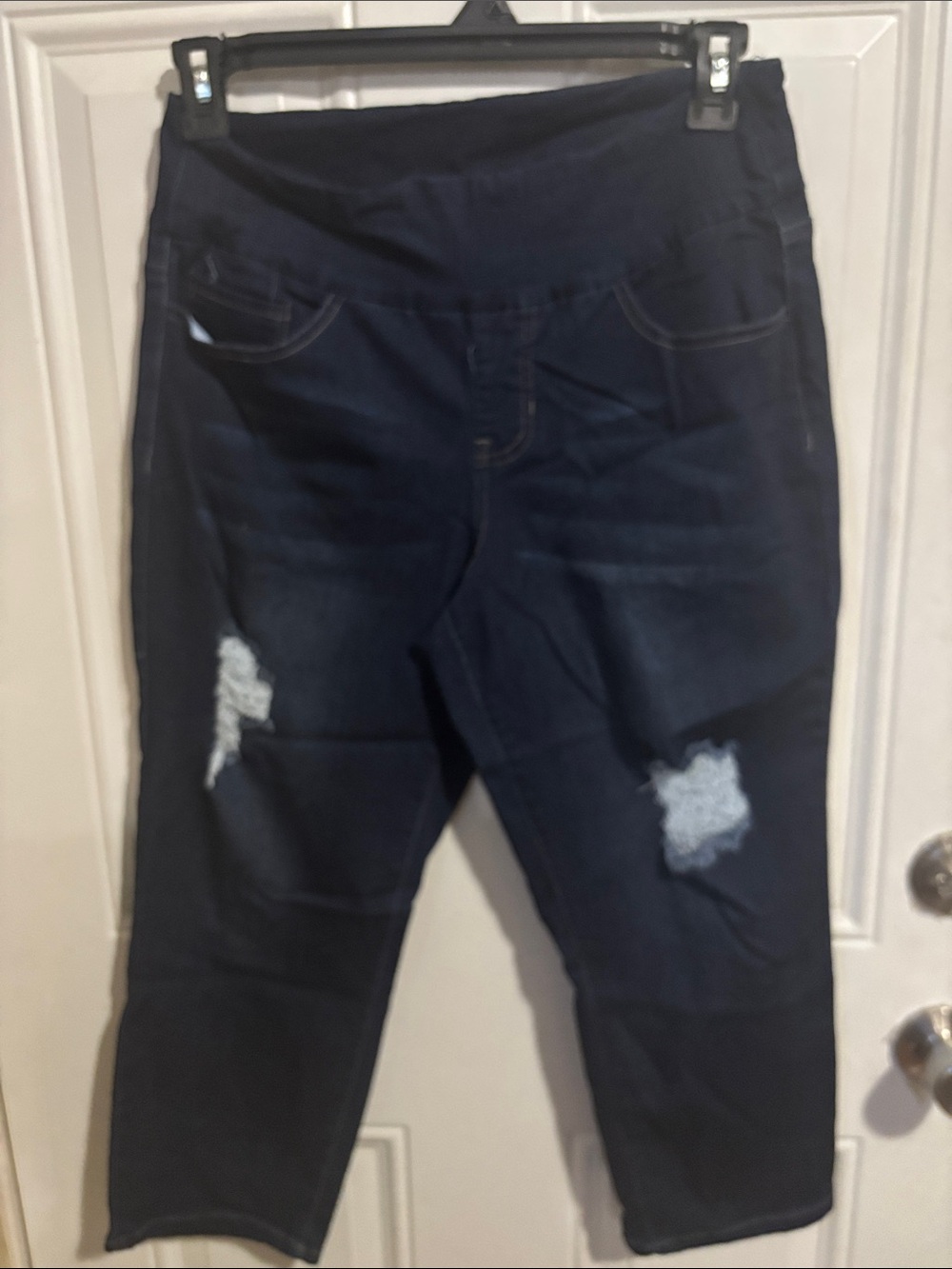 Christopher & Banks Dark Blue Boyfriend Jeans with Distressed Knees